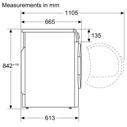 Máy sấy quần áo tụ hơi và bơm nhiệt 9KG Bosch HMH.WTW85400SG Serie 6 5 Kích thước máy sấy quần áo tụ hơi và bơm nhiệt 9KG Bosch HMH.WTW85400SG Serie 6