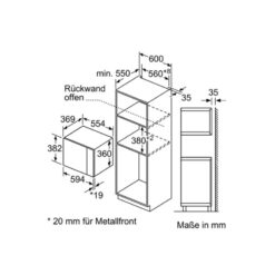 kích thước của Lò vi sóng Bosch BEL554MBO Seri-6
