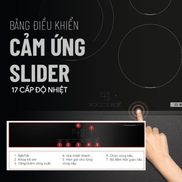 Bảng điều khiển bếp từ Bosch 3 vùng nấu PIJ631BB5E lắp âm Bảng điều khiển bếp từ Bosch 3 vùng nấu PIJ631BB5E lắp âm